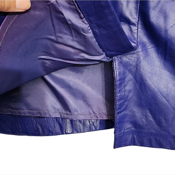 Vintage Soft Leather Knee Length Pencil Skirt High Waist Evan Davies 6 - Picture 5 of 6